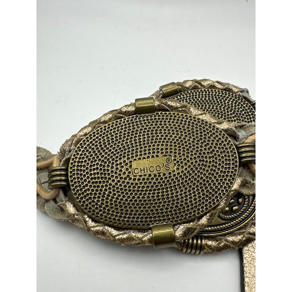 Chico’s brown metallic 38” snap close belt - Picture 4 of 5